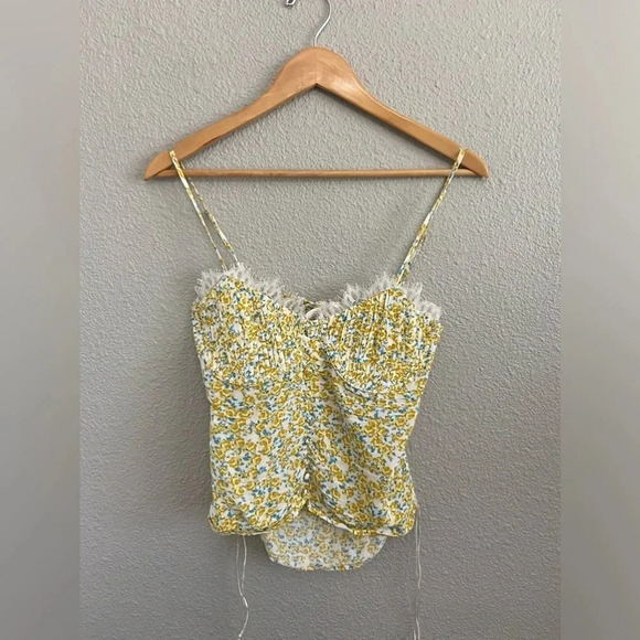 Skylar+Madison Summer Crop Top Ruched Sides Spaghetti Strap Size Small - Picture 1 of 5